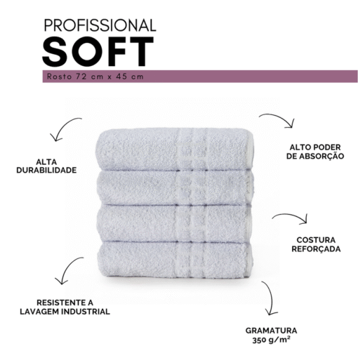 Toalha de Rosto Soft 1 Peça Branco - Toque Macio - Image 2
