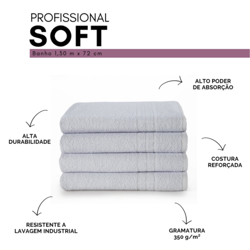Toalha de Banho Soft 1 Peça Branco - Alta Absorção - Image 2