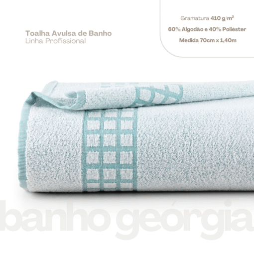 Toalha de Banho Geórgia Profissional 60% Algodão Bordados Verdes – 1 Peça - Image 3